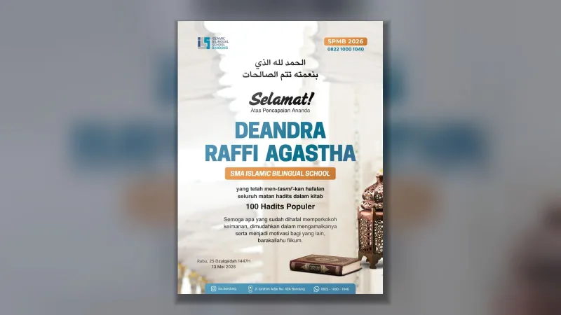 Deandra Raffi Agastha Hafal 100 Hadits Populer